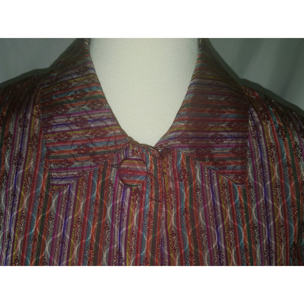 Coldwater Creek Women's Jacket Sz Small Multicolor Stripe Geometric Lined